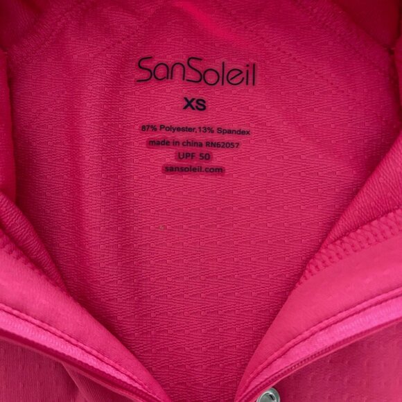 San Soleil Top Mesh 1/4 Zip Shirt Long Sleeve Womens XS Pink UPF 50 Golf Tennis - Picture 5 of 6